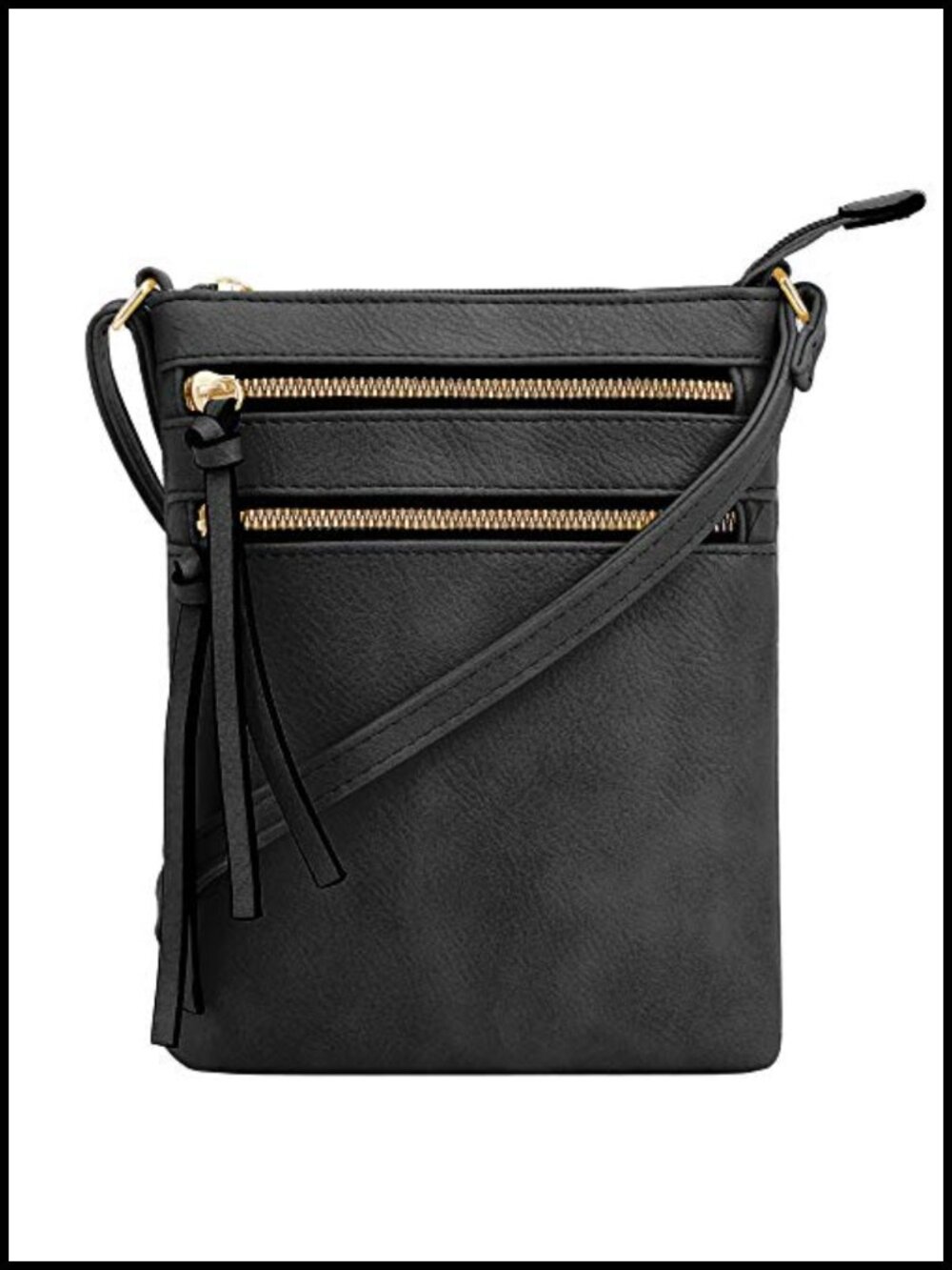Women's Crossbody Purse PU Leather Multi Pocket Zipper Shoulder Bag